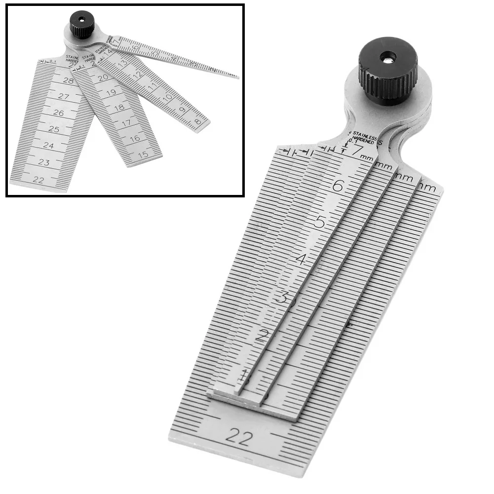 

0-29mm Slver Stainless Steel Metric Taper Gauge Gap Gauge For Measuring Drill Hole Clearance Dimensions Hand Measure Tools