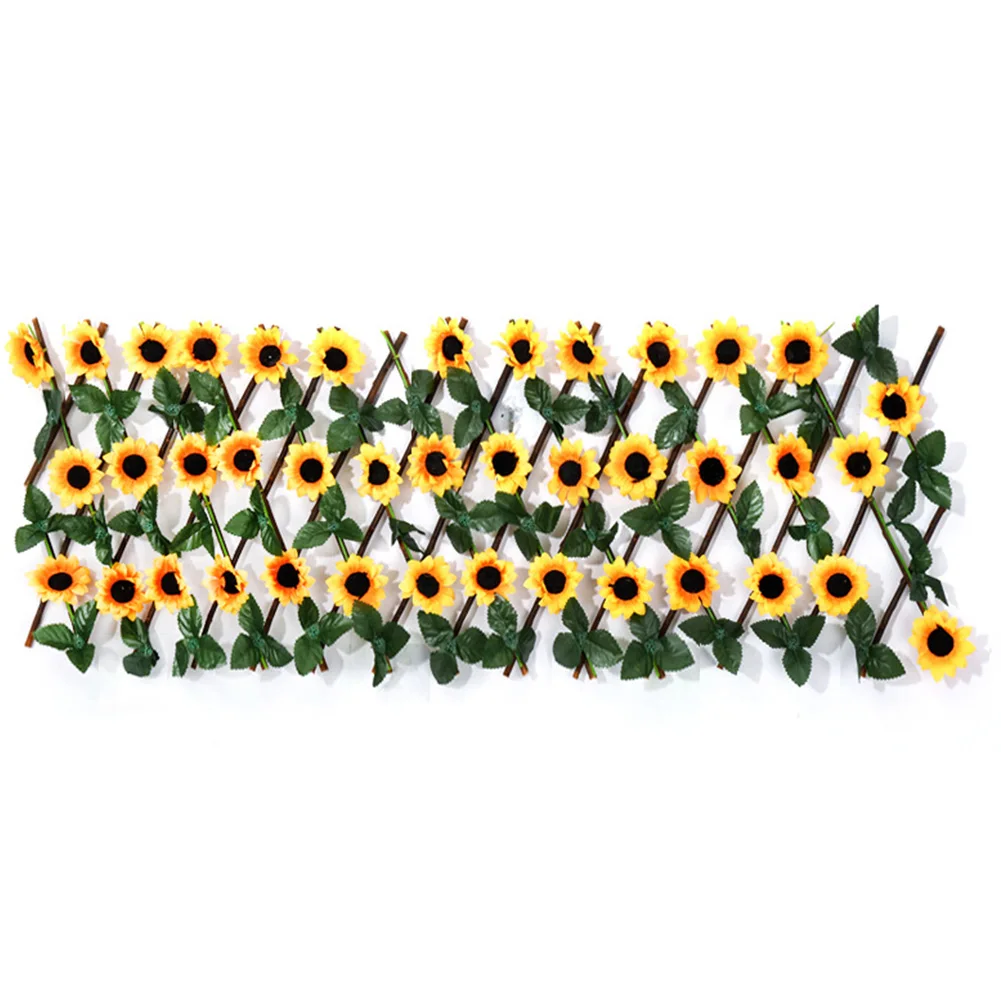

Expandable Artificial Flower Leaves Home Fence Garden Screening Trellis Privacy Screen Balconies Indoor Backyard Wooden Hedge
