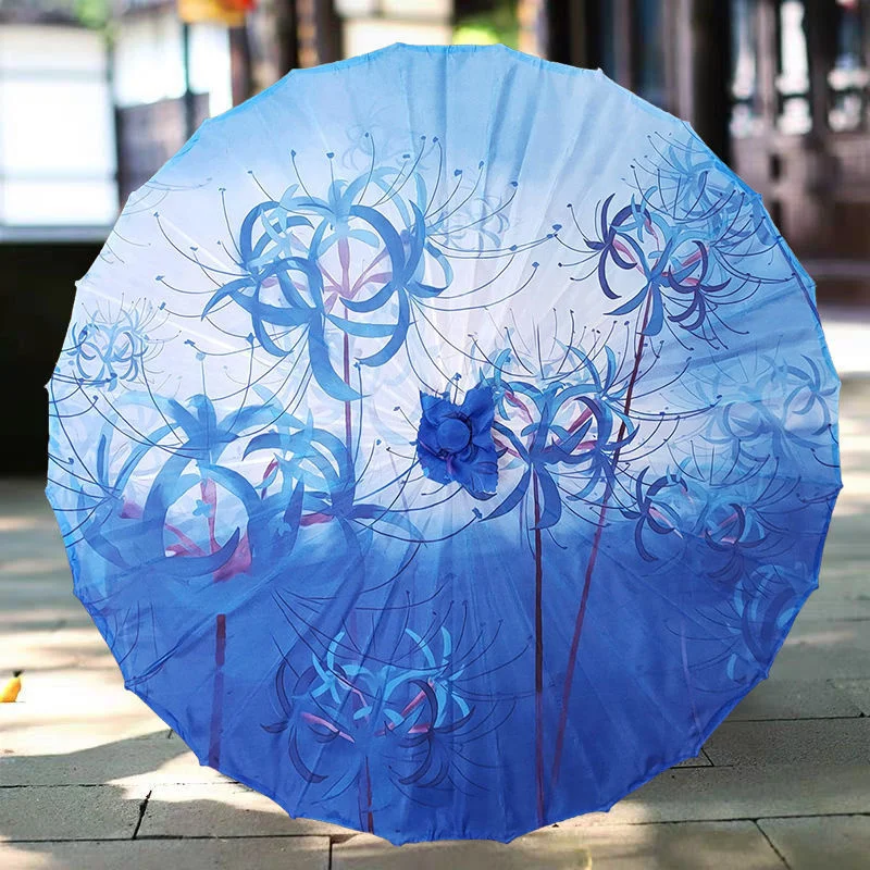 

Waterproof Beach Umbrella Shore Flower Antique Oil Paper Umbrella Hanfu Flower Umbrella Ancient Costume Female Cos Photography