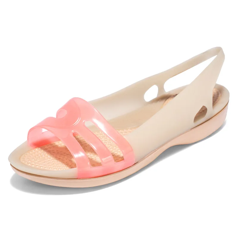 Женские туфли Jelly Crystal на мягкой подошве сандалии танкетке Пляжная повседневная