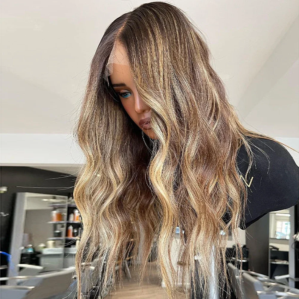 Светлые Волнистые мягкие волосы Омбре на шелковой основе 28 Дюймов 5 Х5 еврейские
