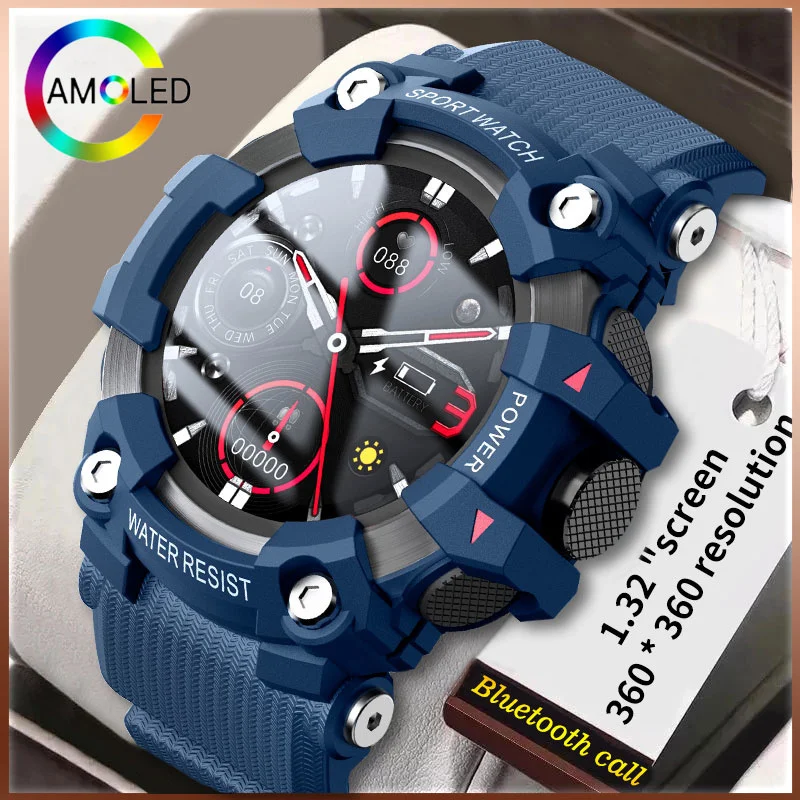 

Смарт-часы мужские спортивные водонепроницаемые с поддержкой Bluetooth и монитором кровяного давления