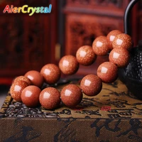 trendy natural beads stretch bracelet red gold sandstone beaded charm fashion chakras healing jewelry couples best friend gift