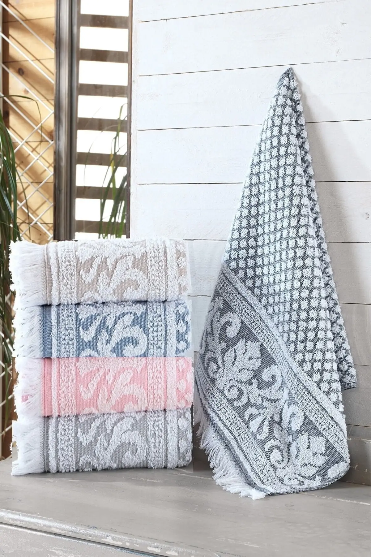 Set   3d Arma Jacquard Fringed 4 Pieces 50x90 Cm Hand And Face