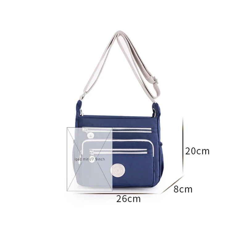Casual Large Capacity Handbags 2023 New Waterproof Nylon Women Shoulder Crossbody Bag Ladies Simple Multilayer Travel Bags