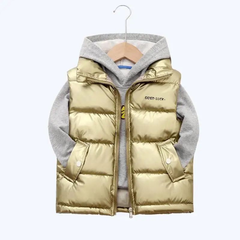 Осень-зима 2024 Детский Теплый утепленный жилет детский пуховой Брендовые куртки