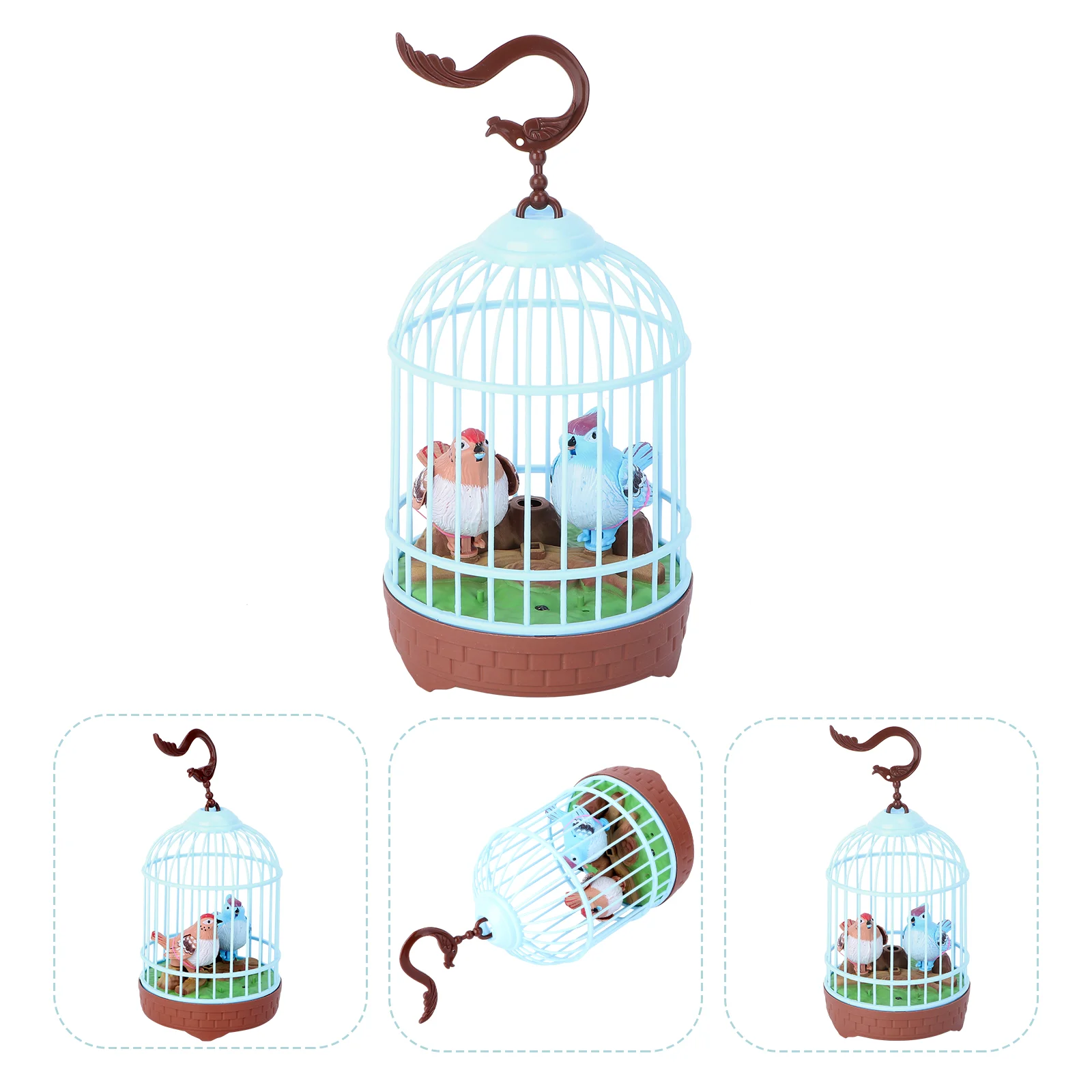 

Birdcage Kids Singing Chirping Bird in Cage Sounds Movement Bird Plaything for Children Blue