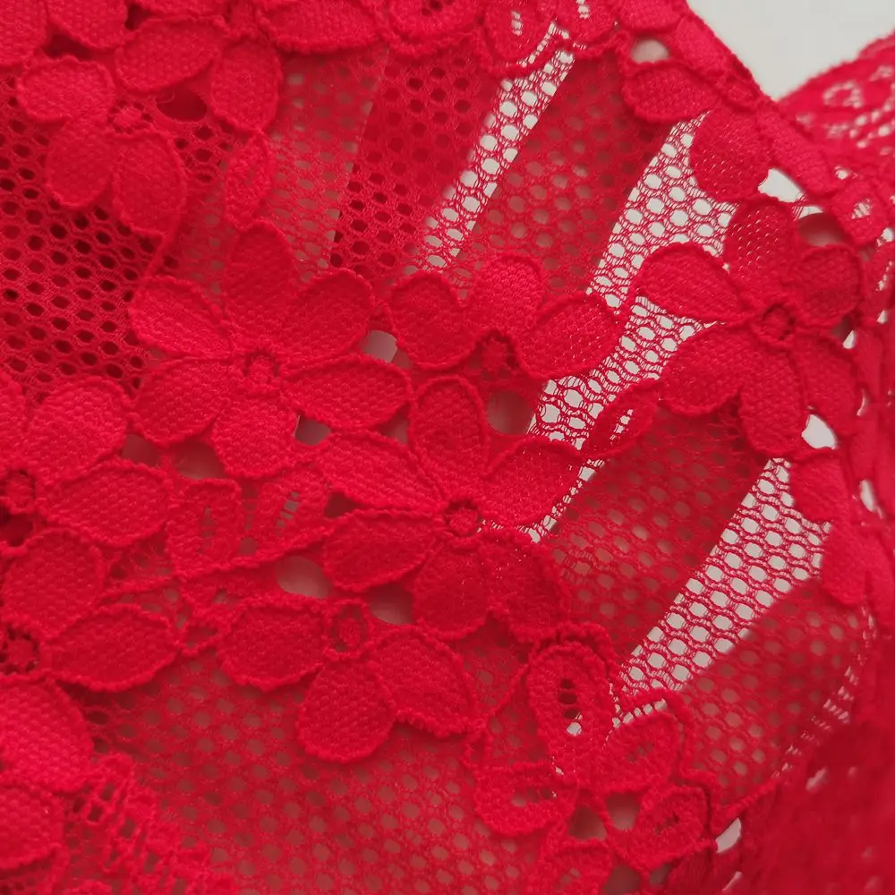 2 размера 17 см в ширину с красным кордом тянущиеся эластичные кружевные тримминги