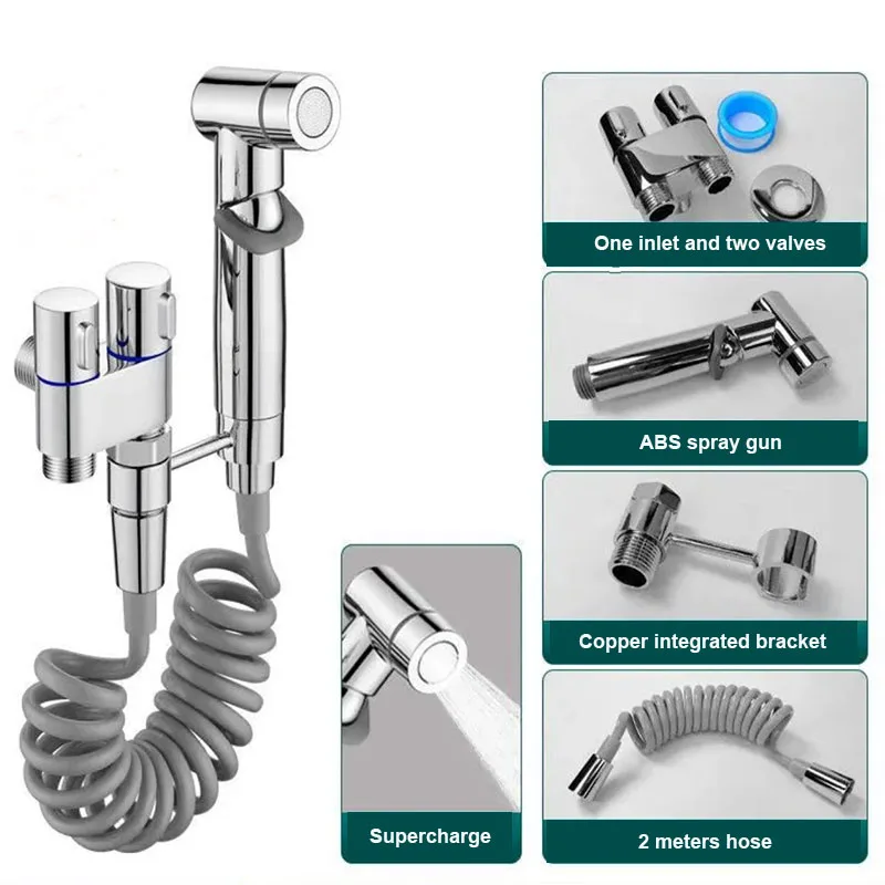 

Ручной распылитель для унитаза из нержавеющей стали, двойной выход