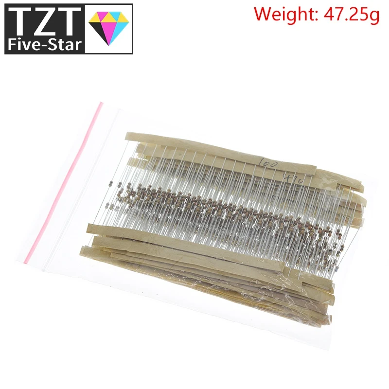 600 шт./компл. 30 видов сопротивление 1/6 Вт 5% упаковка резисторов из углеродной