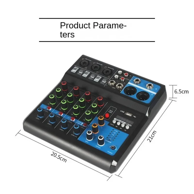 F5-A Channel 5 Audio Mixer Interface Portable Mixing Console Sound Card for DJ Karaoke PC Recording