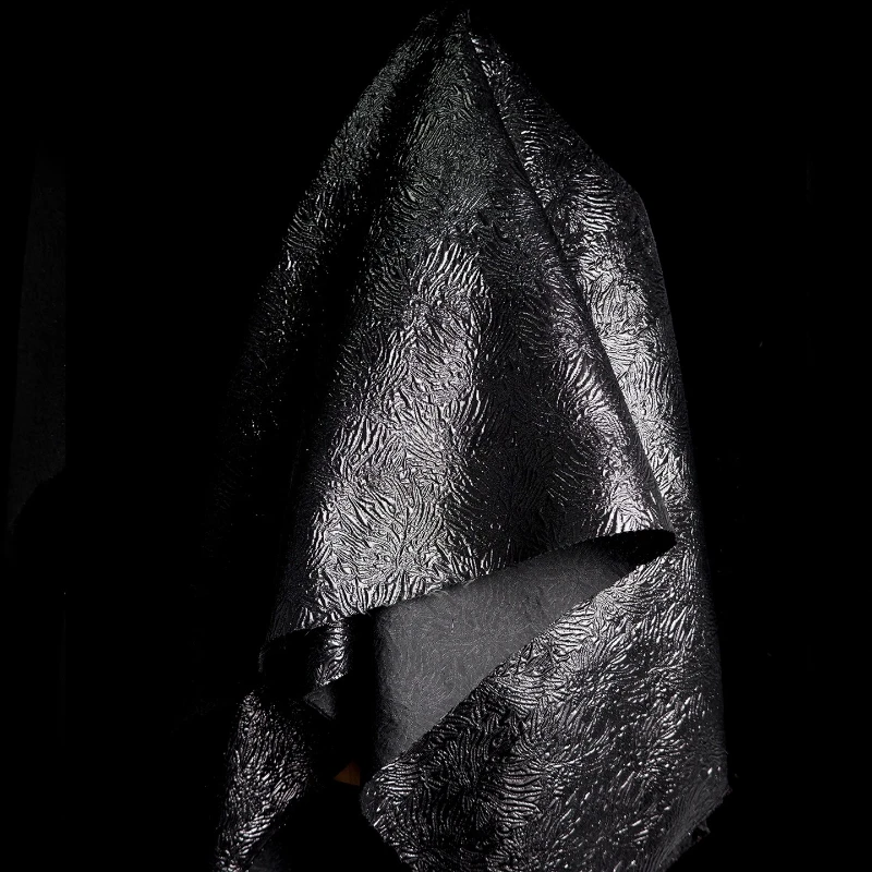 Фото Черное стеганое жаккардовое мерцающее пальто, ткань для дивана, ручное шитье, сделай сам, домашний креативный дизайнер, зимнее украшение, материал для рукоделия №4