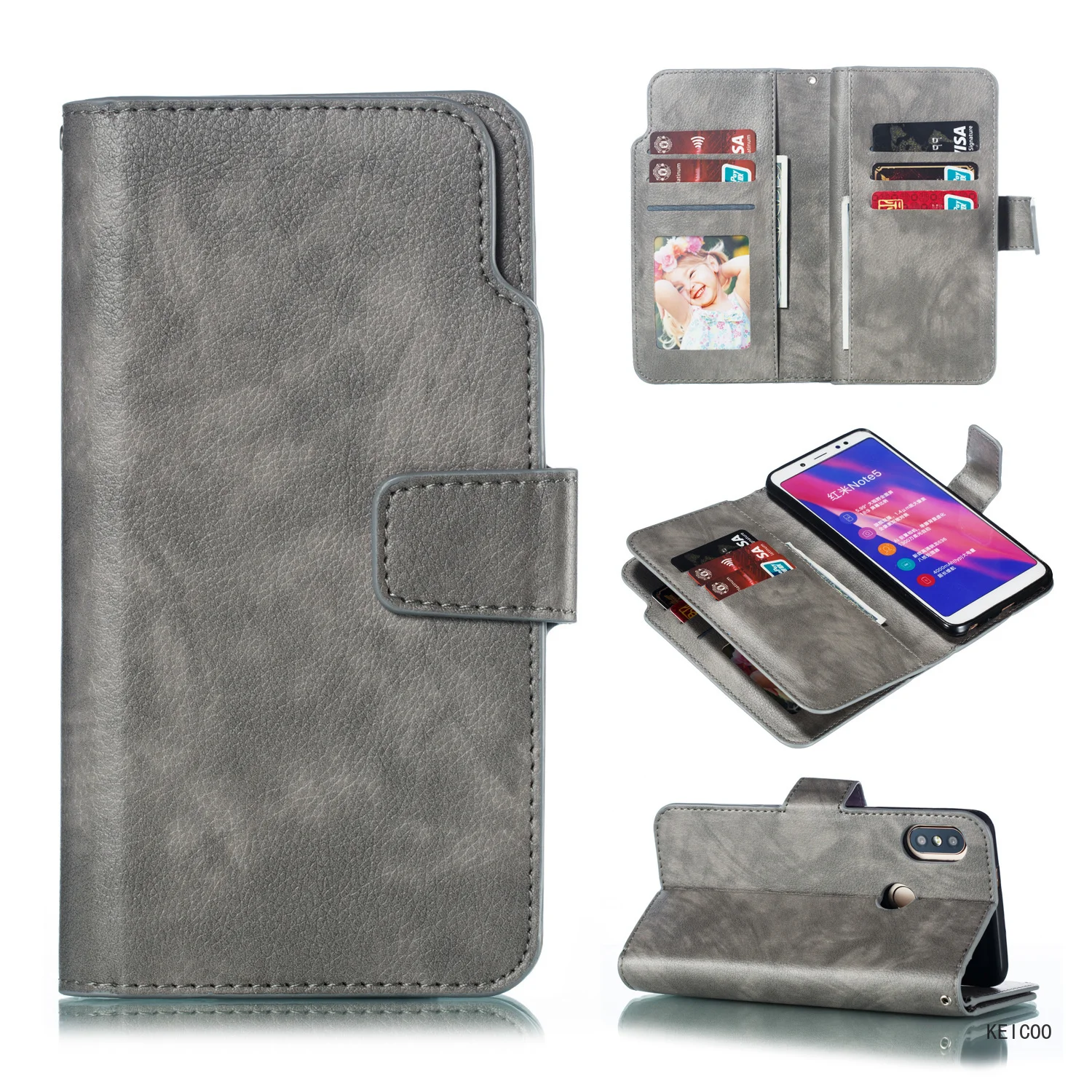 Простой чехол для Xiaomi Redmi Note 5 9 8 7 K20 Pro Lite Note5 с девятью слотами карт противоударные