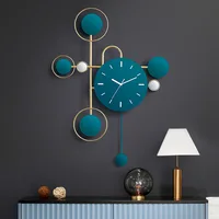 Korean Style Modern Living Room Household Fashion Creativity Wall Hanging Of Nordic Restaurant Personality Iron Art Wall Clock