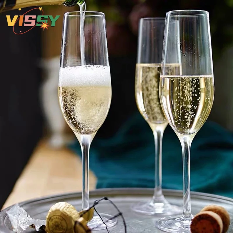 

2PCS Champagne Glass Flute Glasses Cocktail Glasses Elegantly Designed Wedding Party Cup Toast Bodum Thule Xicaras Copo