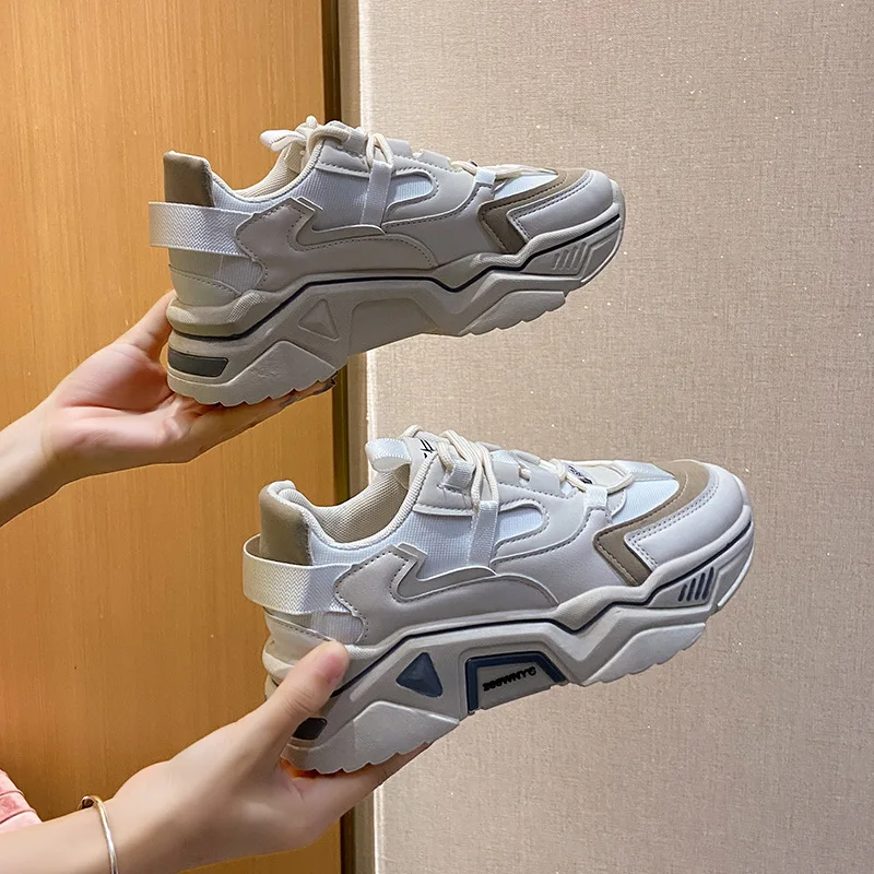 

Fashion Patchwork Woman Vulcanize Shoes 2023 Autumn Platform Sneakers Breathable Mesh Ladies Footwear Casual Ladies Footwear