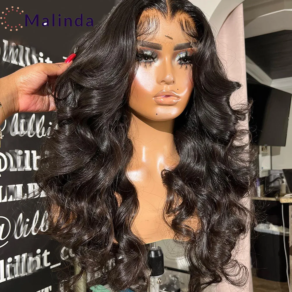 

30Inch Body Wave 13x4 Transparent Lace Front Wig Pre Plucked Glueless Brazilian Frontal Human Hair Wigs Ready To Wear For Women