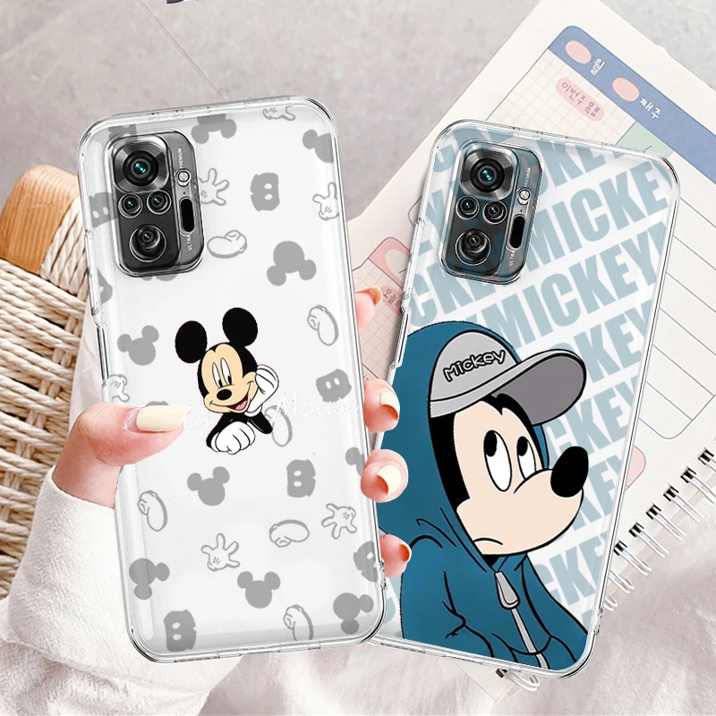 

Fashion Couple Mickey Minnie Transparent Phone Case For Xiaomi Redmi Note 12 11E 11S 11 11T 10 10S 9 9T 9S 8 8T Pro Plus 5G 7