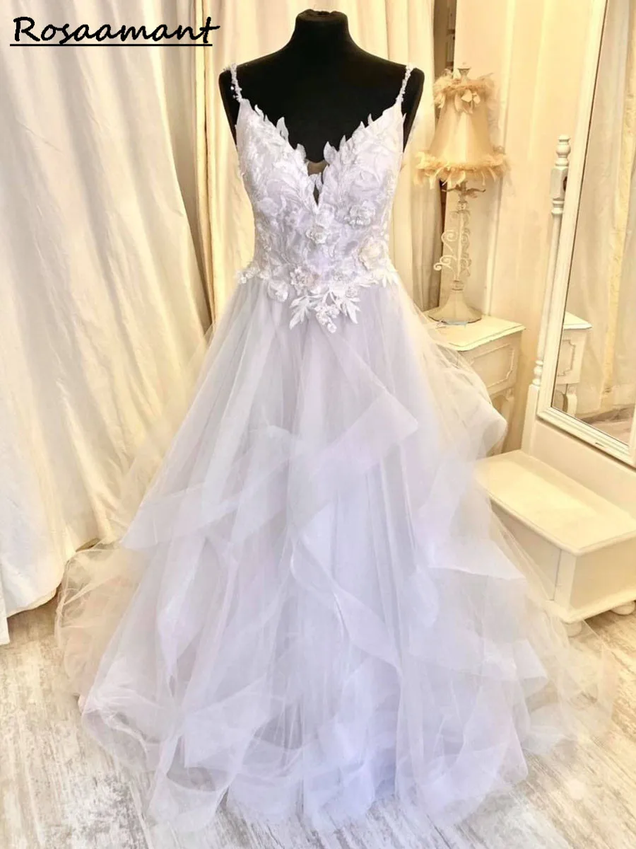 

Princess Floral Lace Boho Wedding Dresses For Women Vestidos De Boda 2023 Sexy Bridal Beach Bridal Gowns Open Back