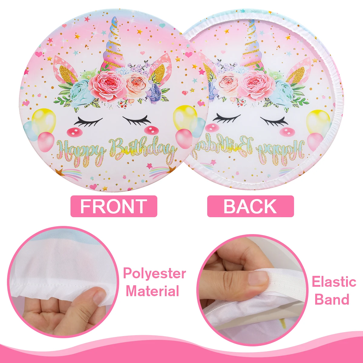 Круглый день Рождения Вечеринка фоны Единорог динозавр Фламинго ферма животные