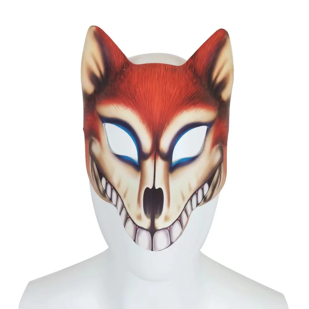 

Halloween Carnival Masquerade Prom Leather Printed Japanese Ghost Beast Fox Mask Free Shipping