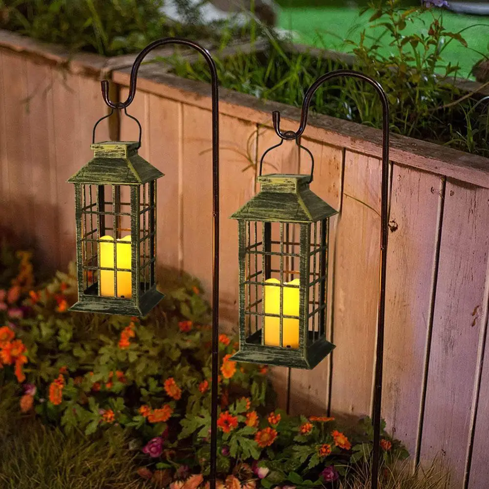 

Solar Lantern Retro Courtyard Garden Landscape Decoration Lamp Wind Candle LED Hanging C5V4