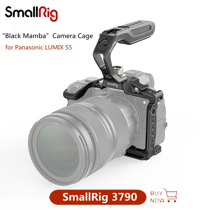 

Клетка для камеры SmallRig черная Mamba для Panasonic LUMIX S5, портативный ручной клетчатый комплект, несколько аксессуаров, монтажные точки 3790