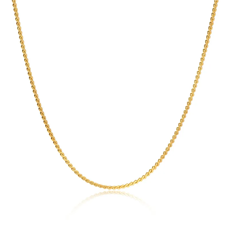 

KOTiK Gold Color Simple 1.5MM Twisted Chain Choker Necklaces for Women Stainless Steel Wedding Jewelry Gifts