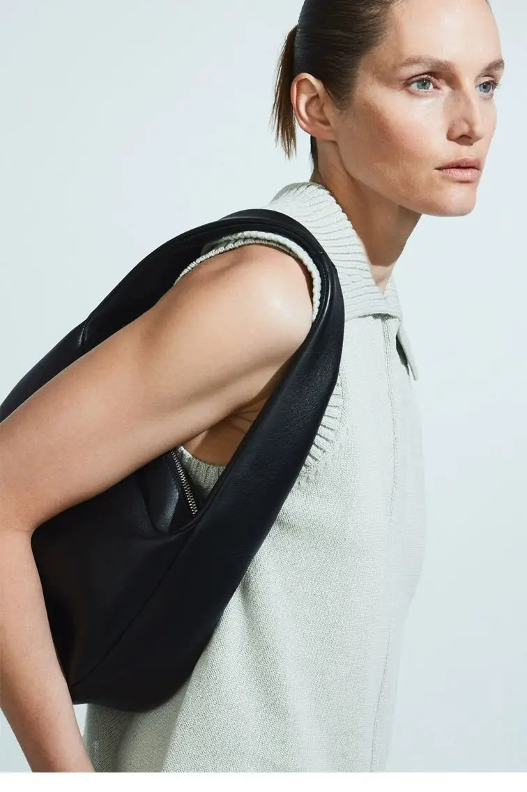 

Small wind cowhide shoulder bag 2022 autumn and winter new armpit bag leather women's bag