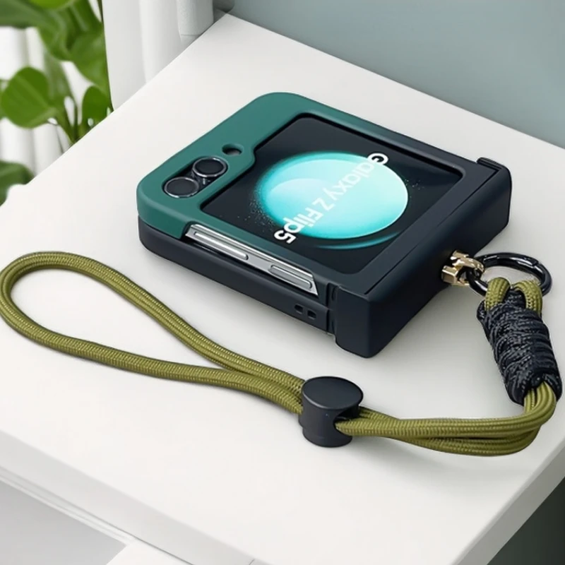 Чехол для телефона Samsung Galaxy Z Flip 5 4 3 flip4 zflip5 с ремешком-браслетом зеленым черным