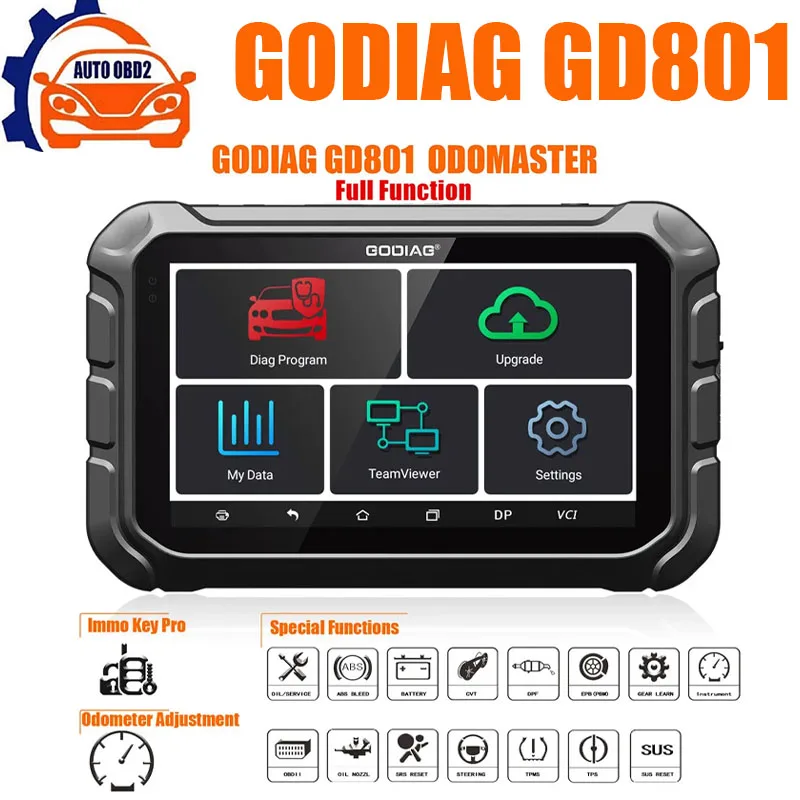 GODIAG GD801 Поддержка коррекции пролета OBDII Инструмент для калибровки кластера