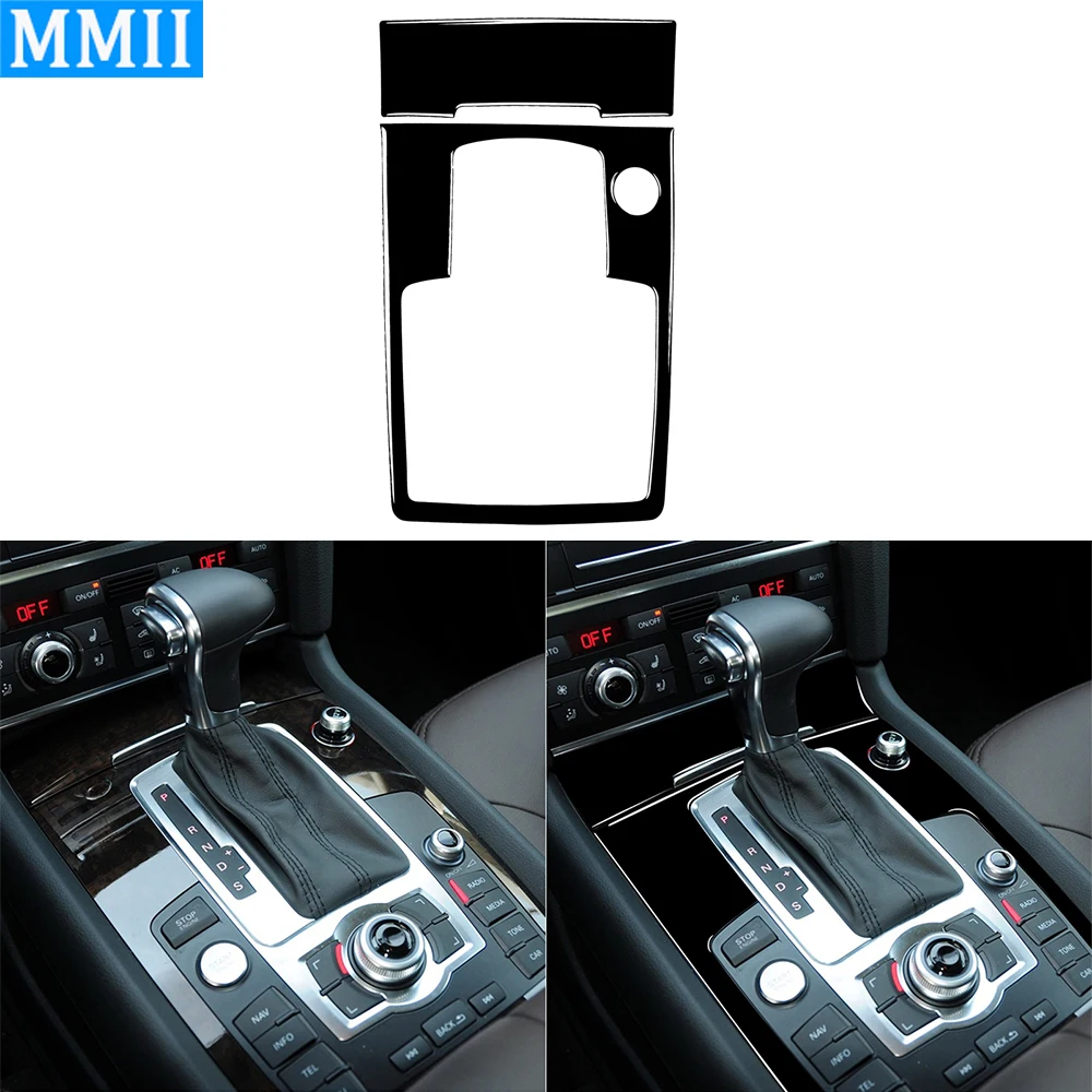 

For Audi Q7 2008-2015 Piano Black Gear Shift Panel Cover Decorative Car Interior Decoration Retrofitting Accessories Sticker