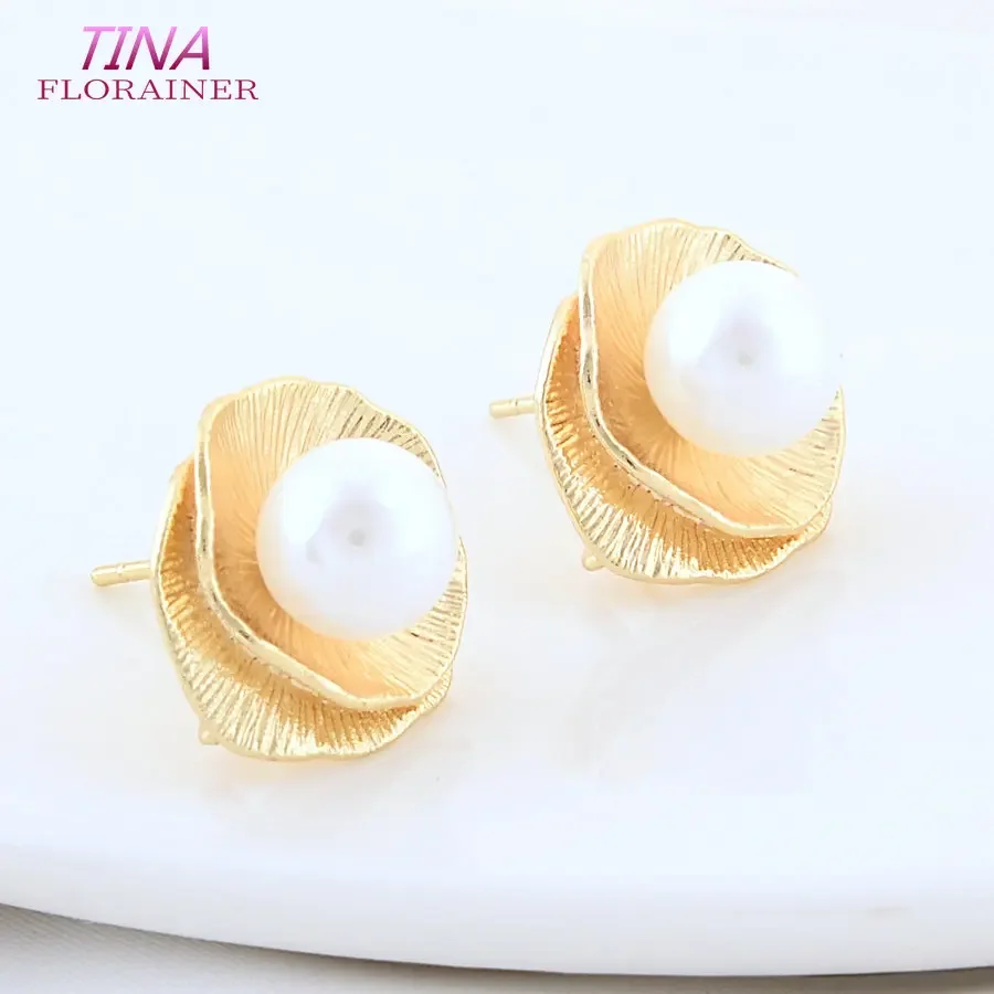 15 5*16 5 мм 18 К позолоченная латунь круглой формы серьги-гвоздики шпильки высокого