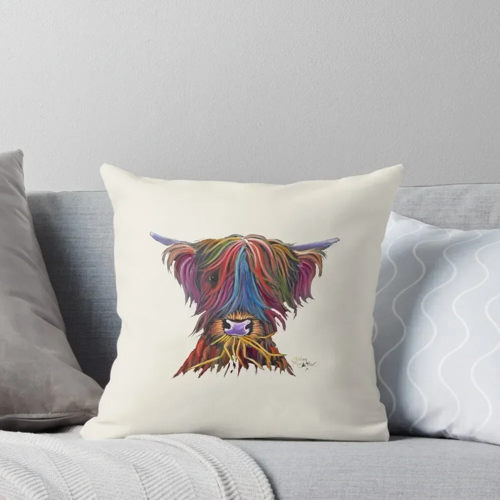 Шотландская волосатая хайлендская корова PriNT ' MUNCH MUNCH' от Shirley MacArthur Подушка