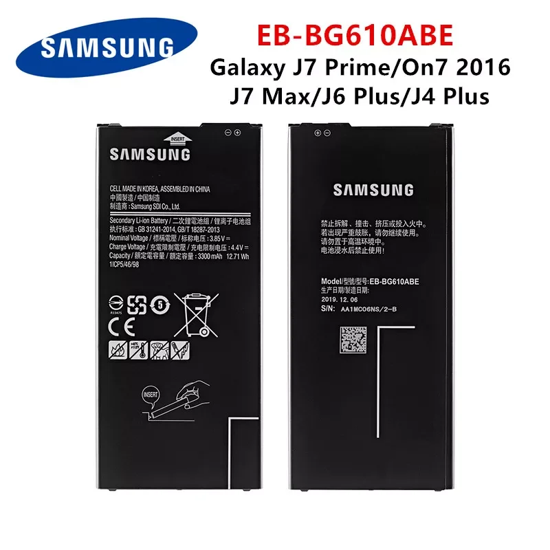 

NEW2023 Orginal EB-BG610ABE 3300mAh Battery For Samsung Galaxy J6 Plus J6+ SM-J610F / J4+ J4PLUS 2018 SM-J415 / J4 Core J410