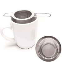 mesh tea infuser tea strainer cup loose leaf filter with cover foldable handle tea filter kitchen accessories handle clip