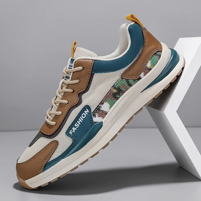 Men's Outdoor Morning Running Mesh Breathable Running Shoes Men's Fashion Leisure Fitness Walking Shoes Sports Running Shoes