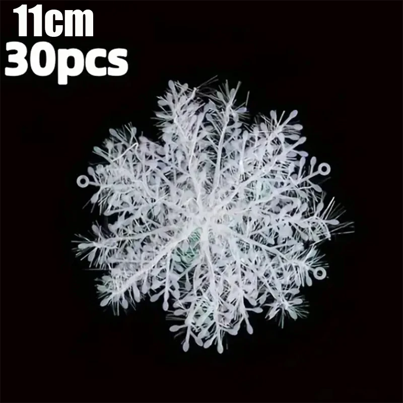 

Пластиковые белые снежинки 30 шт