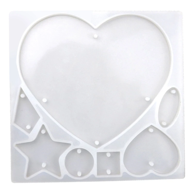 

Shiny Glossy Love Square Round Star Keychain Silicone Epoxy Resin Pendant Mold