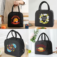 lunch bag cooler tote portable insulated zipper thermal canvas bag food picnic unisex travel lunchbox organizer bags food print