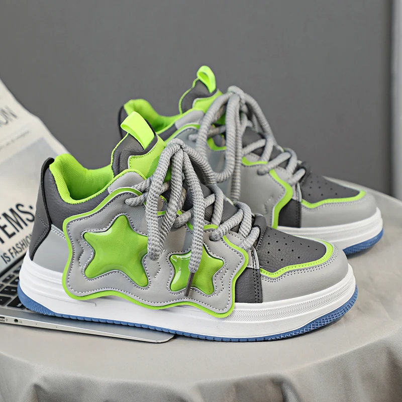 

Модные высокие мужские кроссовки со звездами, зима 2023, зеленые удобные повседневные кроссовки, мужская обувь для скейтборда, кроссовки, мужские кроссовки