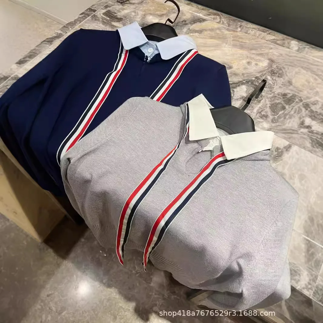 Осень 2024. Новинка! Женский двухсекционный вязаный свитер TB Fake с галстуком для