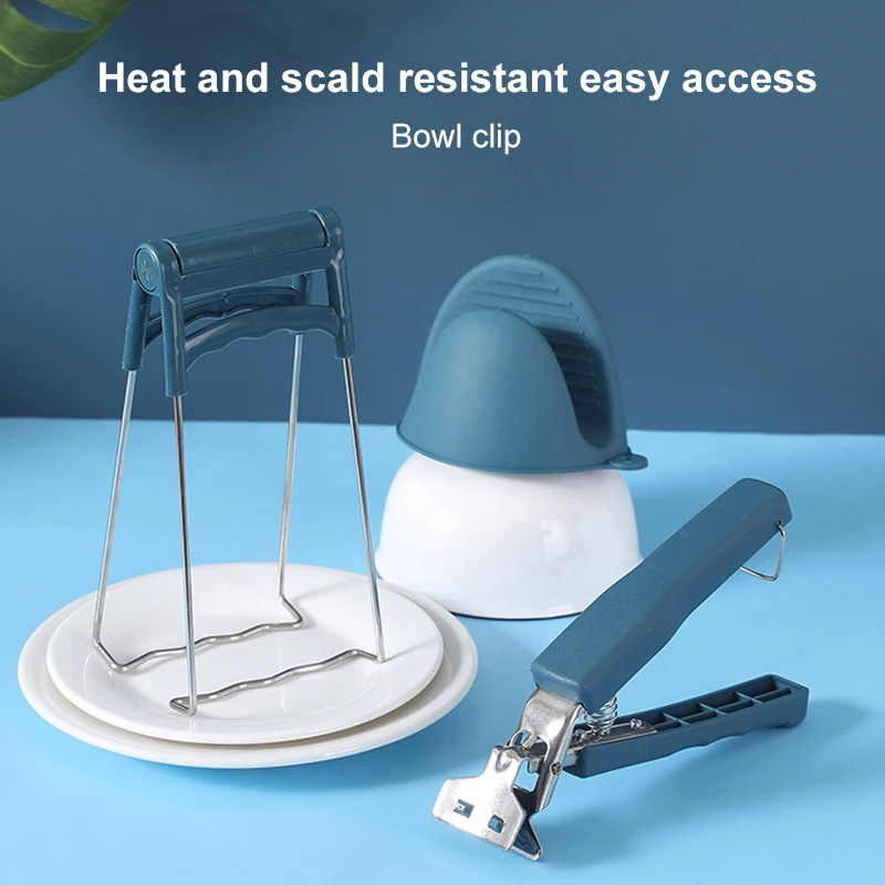 

Finger Stall Plate Pot Gripper Stainless Steel Clip Tray Bowl Holder Foldable Bowl Clip Anti-scalding Clip Kitchen Gadget