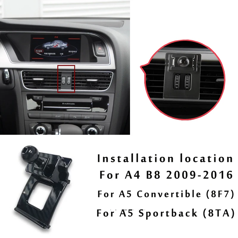 adjustable car phone mount holder for audi a4 b8 b9 a5 convertible sportback 8f 8ta 8t f5 car interior accessories free global shipping