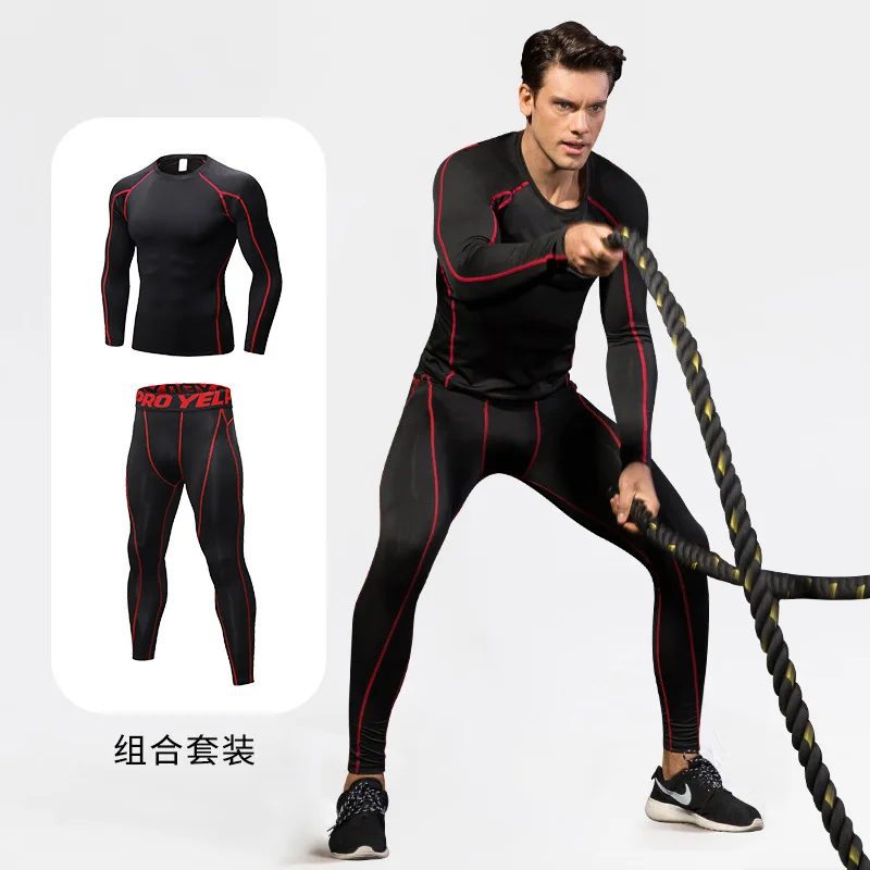 Térmica dos Homens Conjuntos de Roupa Qualidade Nova Roupa Interior Compressão Velo Suor Secagem Rápida Thermo Masculina