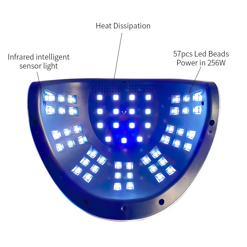Портативная Сушилка для ногтей Светодиодная УФ-лампа 57 светодиодов 256 Вт