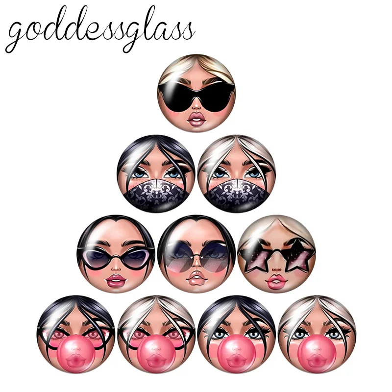 

Круглые стеклянные кабошоны Goddessglass 10 шт.
