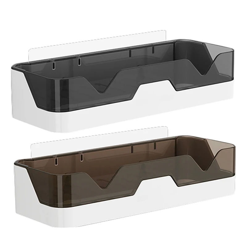 

Настенная полка для ванной комнаты, стеллаж без перфорации для хранения шампуня, косметики, пластиковая стойка для ванной