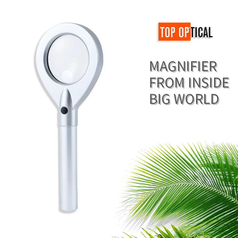 

TOPOPTICAL LED High-Definition Metal Optical Portable Magnifying Glass For The Elderly To Read Newspapers Magnifier