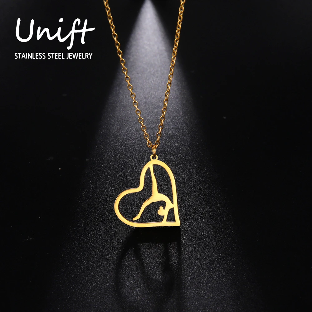 

Unift Heart Rhythmic Gymnastics Necklaces Women Elegant Tumbling Girl Dancer Pendant Necklace Fashion Trend Jewelry Sporty Gift